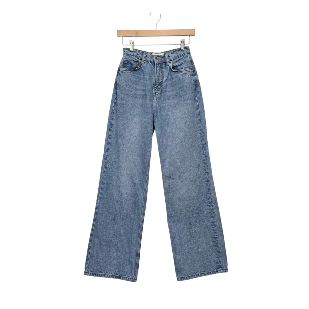 Reformation Wilder High Rise Wide Leg Jeans Blue Medium Wash‎ Size 26